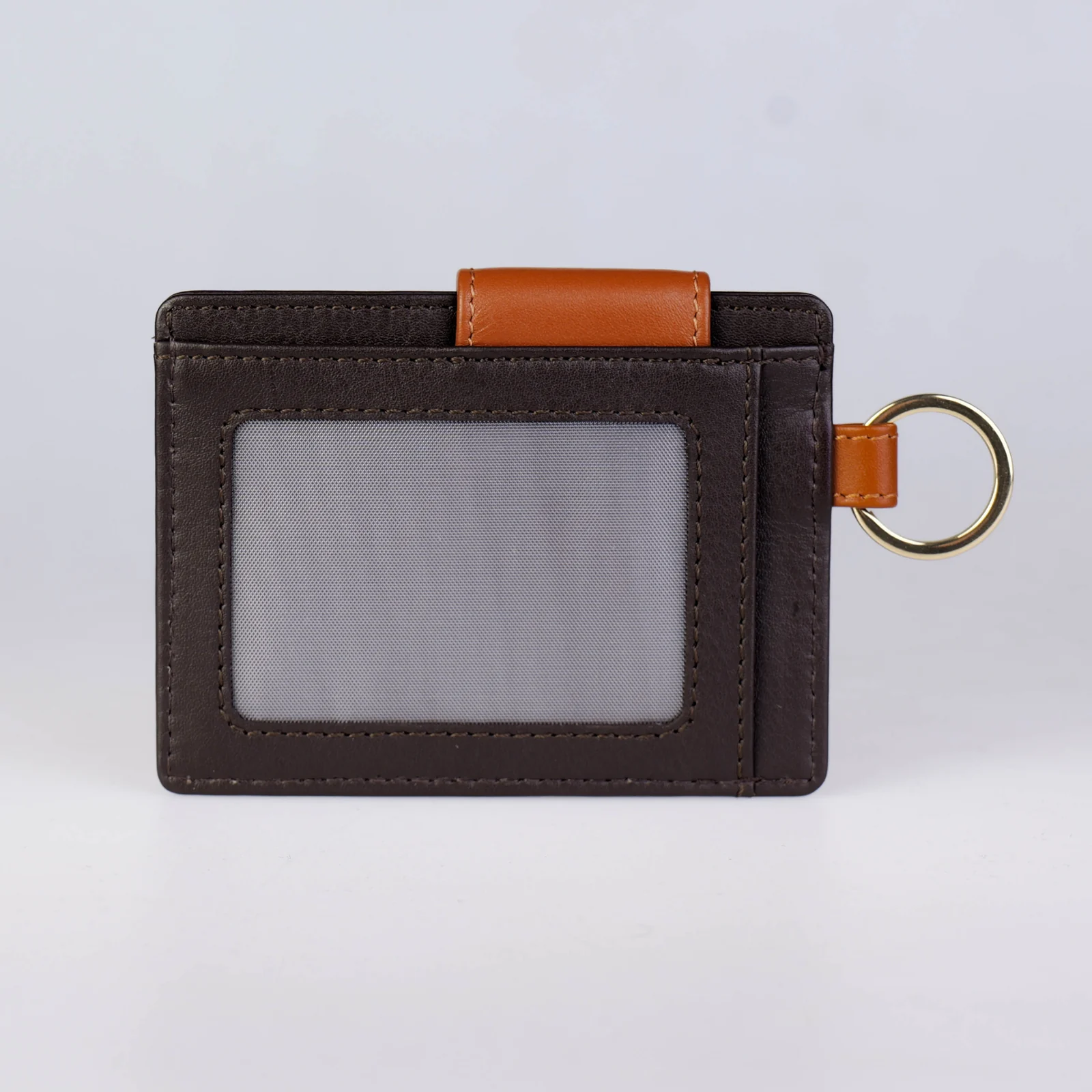 The Attaché Espresso cardholder opened to show its card compartments