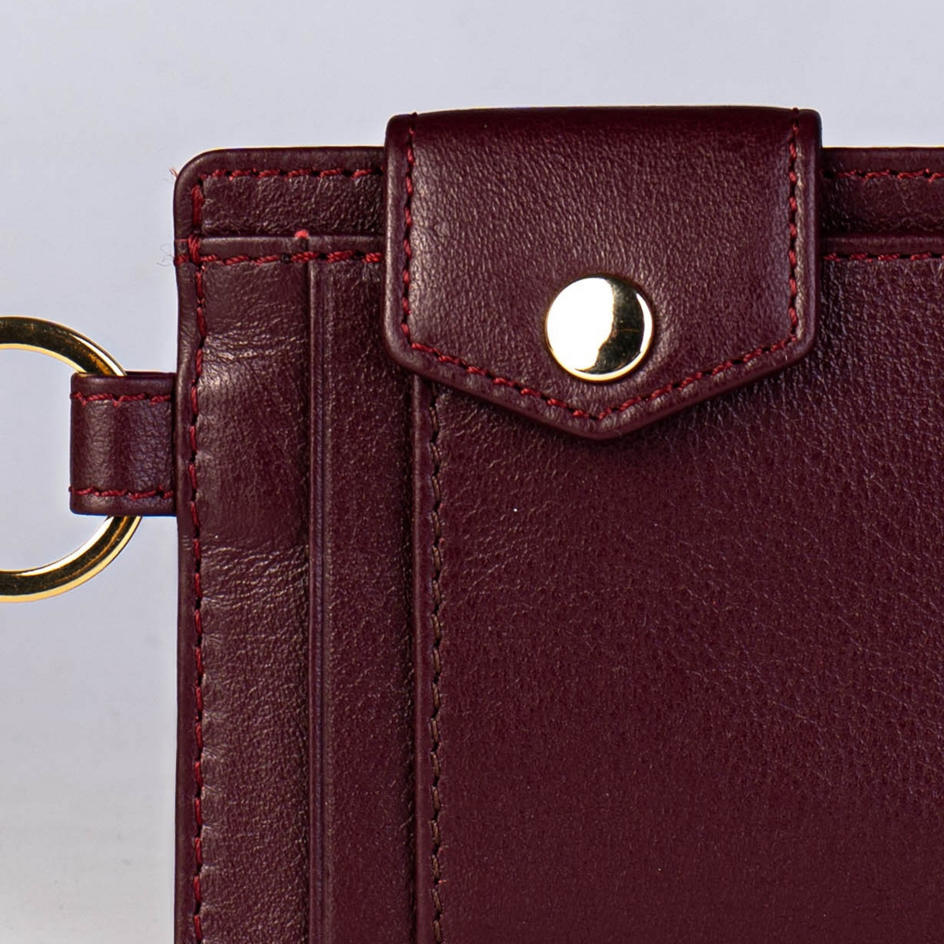 The Attaché cardholder in Oxblood full-grain Nappa leather with ID window
