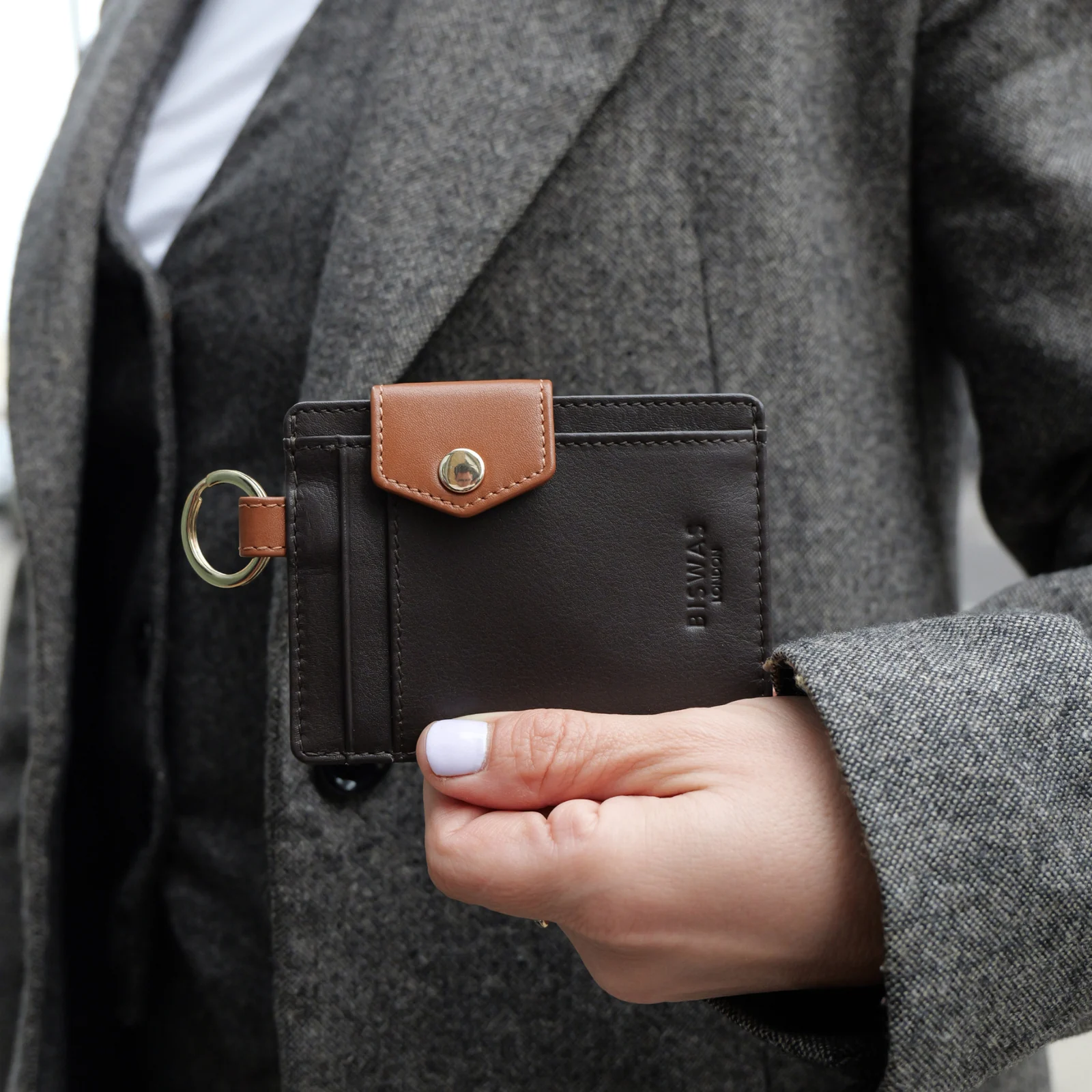 The Attaché Espresso cardholder carried with keys